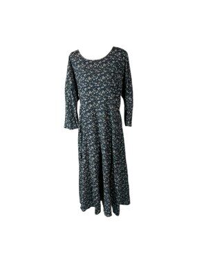 Decked Out Vtg 90s Ditsy Floral Maxi Dress 9/10 Made in USA Prairie Grunge Boho